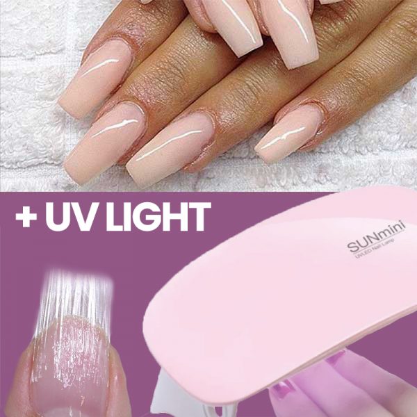 Nailpro – Fiberglass sada na nechty + UV svetlo