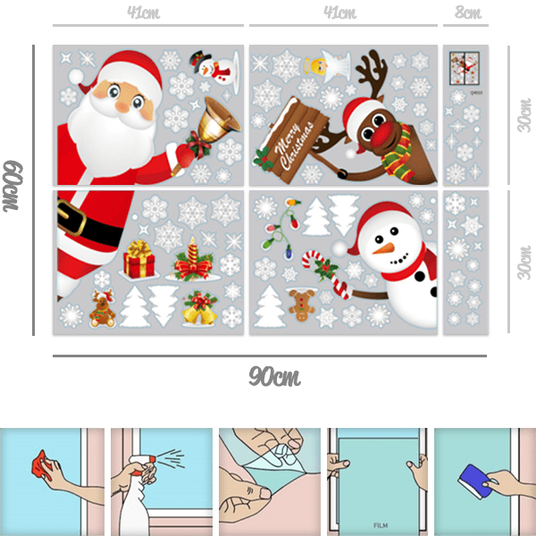 Christmas stickers -Vianočné statické nálepky 02